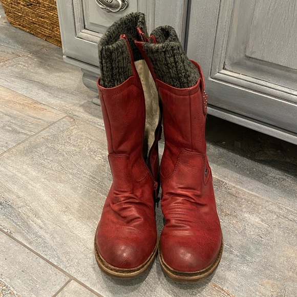 Red Rieker Boots - Picture 3 of 5